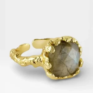 Pure By Nat Fingerring M. Smoky Sten Guldbelagt