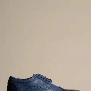 Marineblå lædersko, Marc Darcy Brandon, Wingtip Brogue